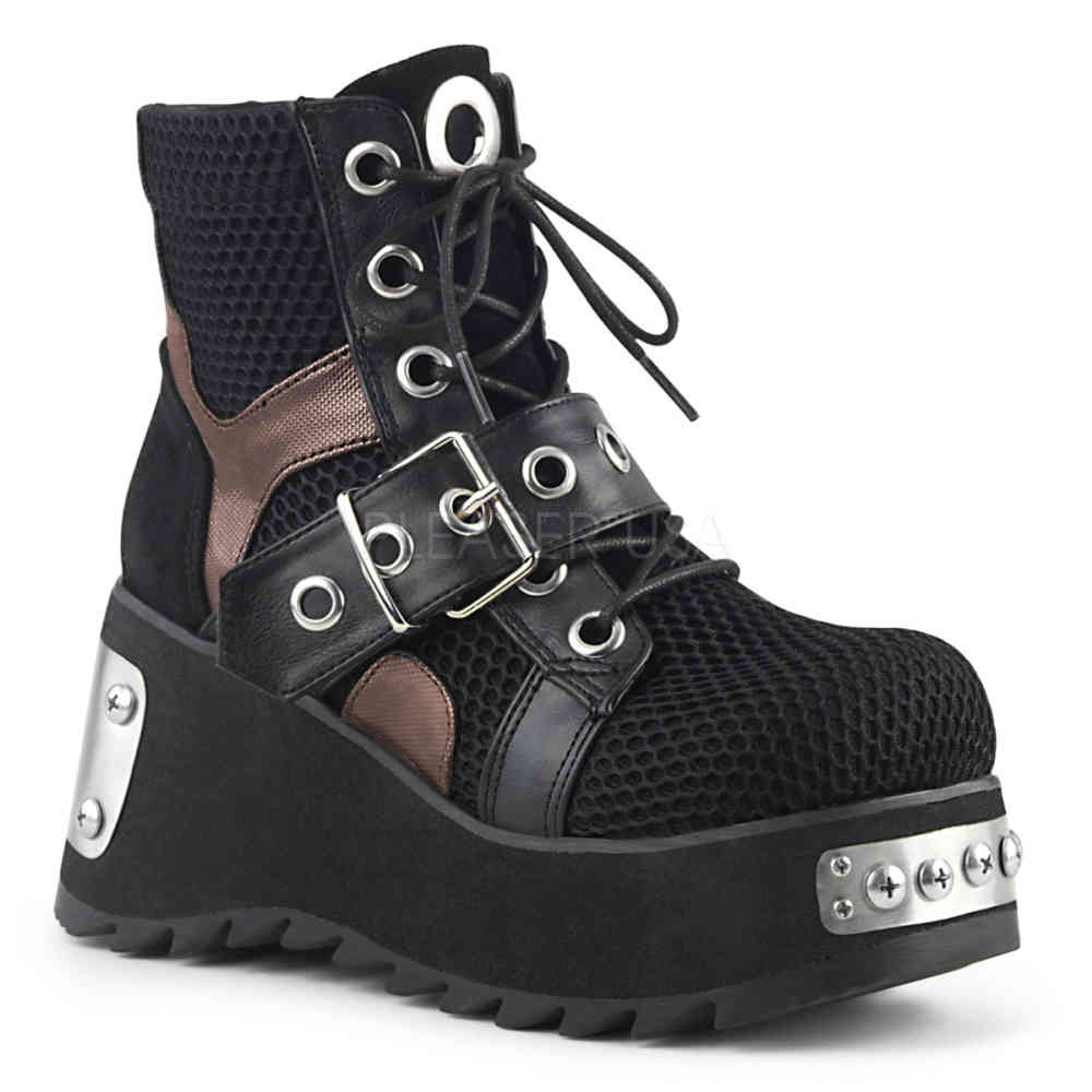 DemoniaCult - SCENE-53 Bottes de plate-forme - Noir